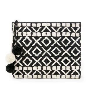 Sole Society Bags - Sole Society Bronte Pom embroidered clutch pouch Sole Society Bags - Sole Society Bronte Pom embroidered clutch pouch